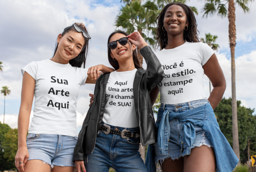 CAMISA PERSONALIZADA BRANCA BABY LOOK AMIGAS