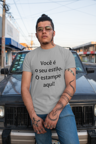 CAMISA PERSONALIZADA CINZA PRATA HOMEM