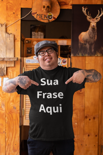 CAMISA PRETA PERSONALIZADA HOMEM CERVEJA GORDINHO